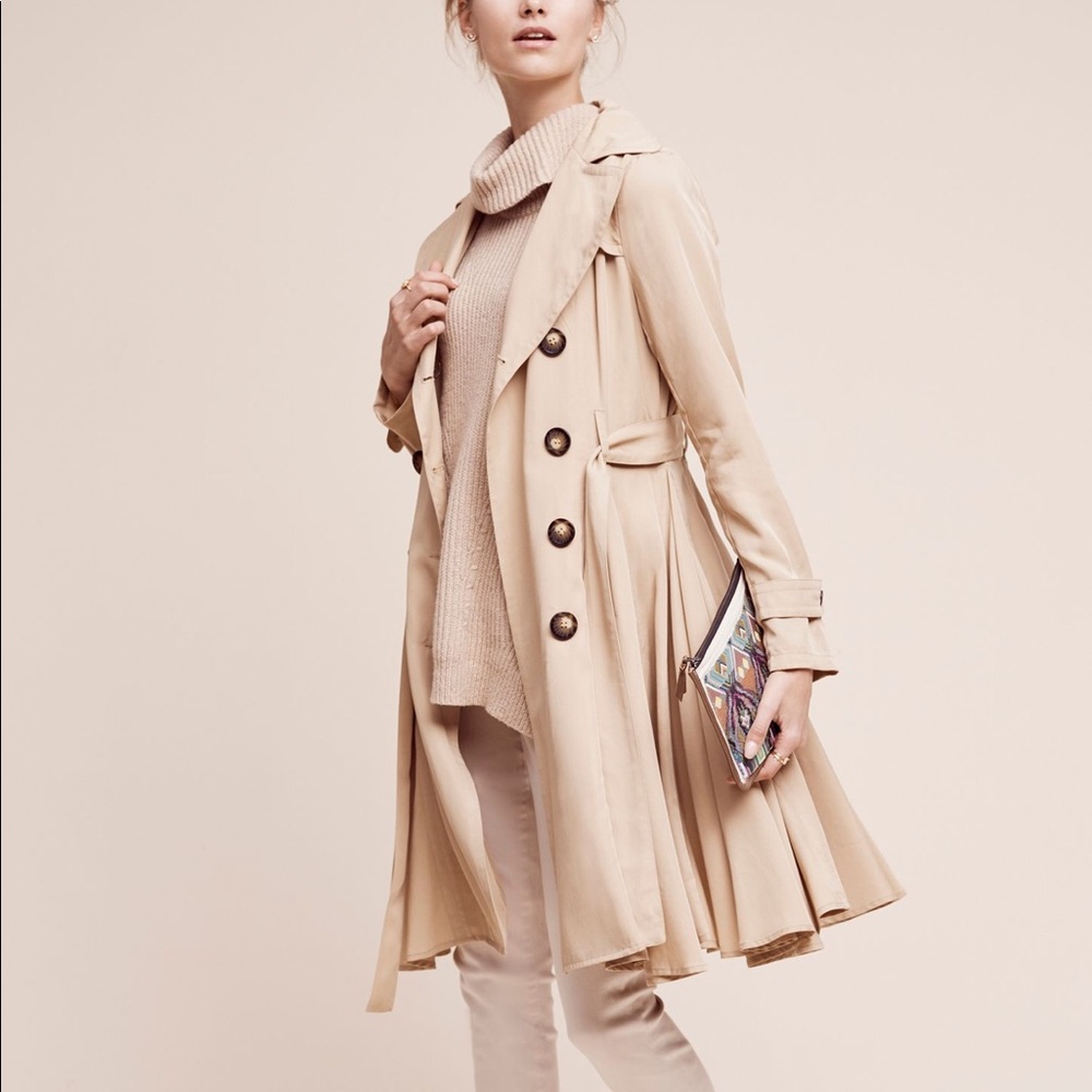 Anthropologie Edmond skirted trench, size M